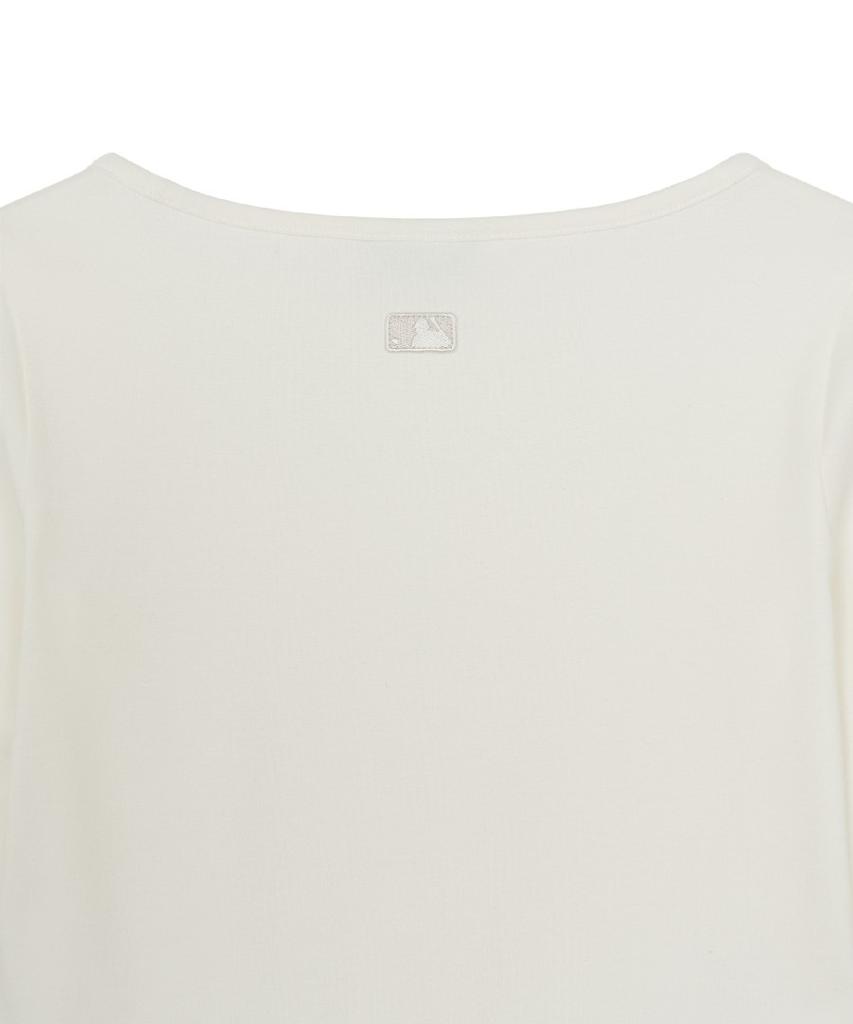 Emelbi Women'S Basic Slim Semi-Crop Square Neck Long Sleeve T-Shirt Ny (Cream)