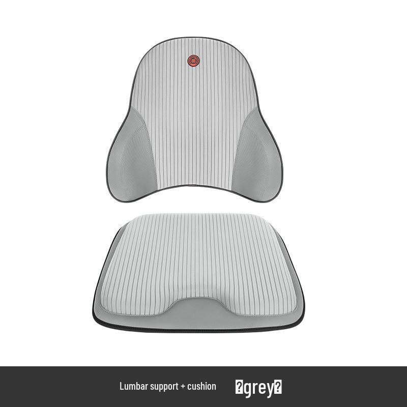 Electric Massage Lumbar Support Pillow - Memory Foam Car Seat Cushion with Remote Control.