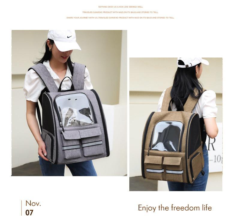 Portable Pet Trolley: Foldable, Breathable Cat & Dog Carrier, Double Shoulder Bag, Large Travel Bed