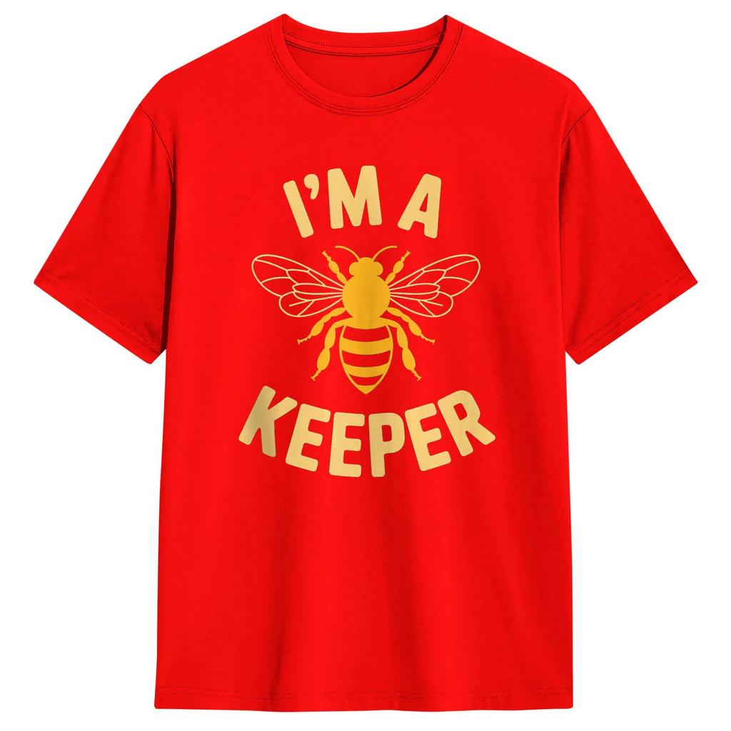 IM A Keeper Bee Beekeeper Pun Honey Lover Mens T Shirts Cool Tee Shirt Short Sleeve Round Collar TShirt Cotton Classic Clothes