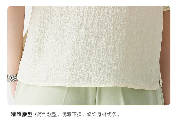 100% Mulberry Silk Round Neck Fine Flowing Silk Breathable Bubble Sleeve Top T-Shirt for Women