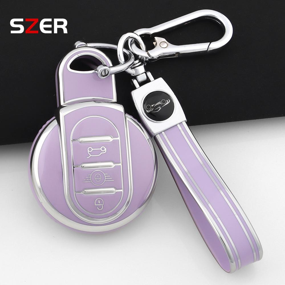 Pink Tpu Car Key Case Cover Protection Shell For Bmw Mini Coopers One Jcw F56 F55 F54 F57 F60 R55 R56 R57 R58 R59 R60 S Roadster