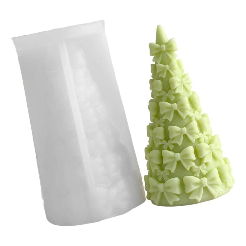 Bowknot Christmas Tree Silicone Mould For Aromatherapys Making And Handcraft Gift Festival Season Projects