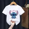 Disney Stitch Summer Graphic T-Shirt Hollow Series Short Sleeve T-Shirt