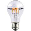 Half Chrome LED Filament Bulb A19 6W LED Light Bulb, Silver Bowl Tipped, E26 Base, Soft Warm White 2700K, 50W Equivalent, 110-120VAC, Dimmable (6)