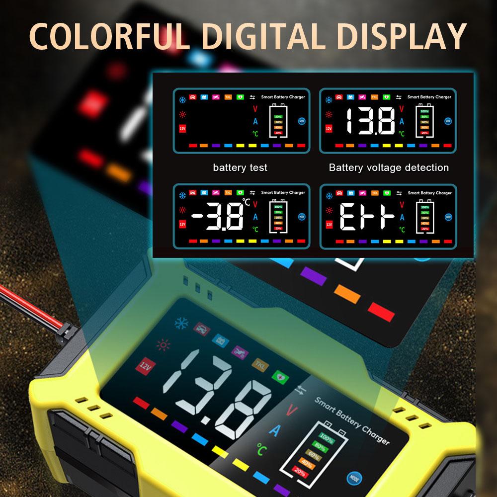 14.6V/12V 6A Car Battery Charger For Lead Acid / Lithium Iron Battery Fast Power Charging 110V/240V Input Universal EU US Plug Pulse Repair 90W