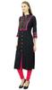 Phagun Womens Rayon Straight Tunic Kurta Open Front Kurti Mandarin Collar Indian