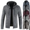 Stylish Men's Sweater Hoodie Featuring Long Sleeves And Plush Plaid Lining For Winter