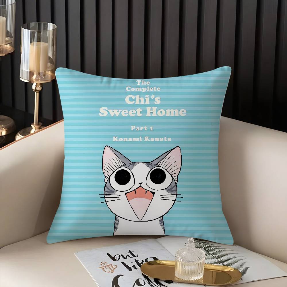 C-Chi'S Sweet Home Pillow Case Home Dorm Chair Back Short Plush Double-Sided Printing Office Nap Time Cushion Cover