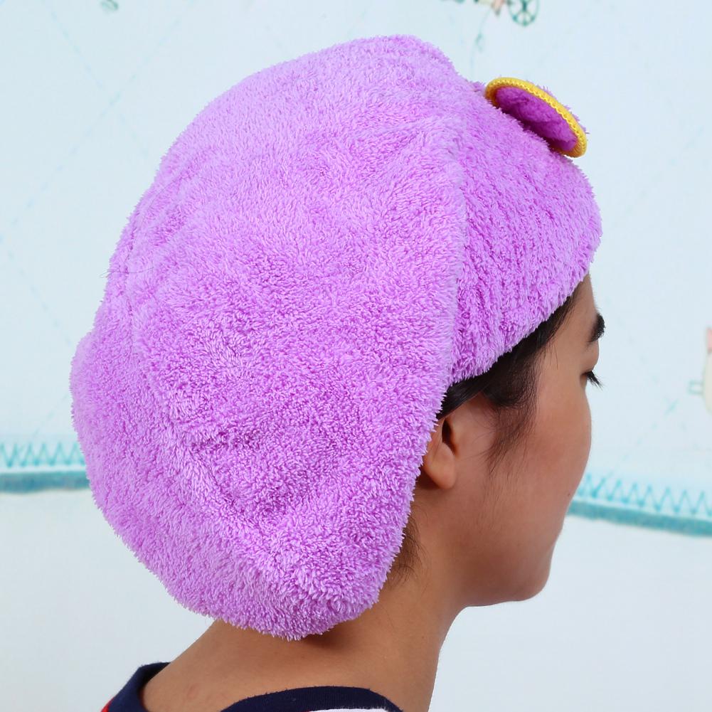 Quick Dry Cute Women Microfiber Hair Drying   Wrap Tower Hat Accessory For Bath(yellow)