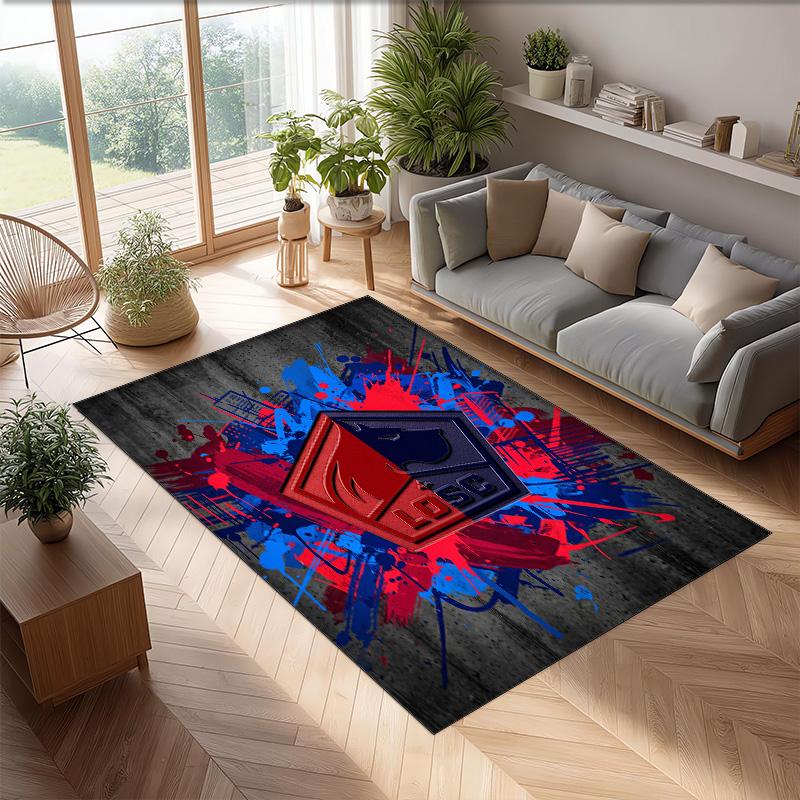 LOSC Lille FC Soccer Football Pattern Soft Area Rug Non Slip Indoor Floor Carpet Sports Decor Mat for Bedroom