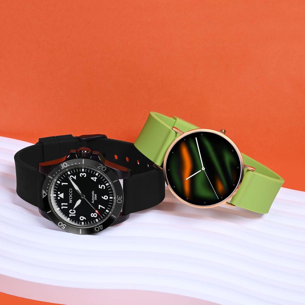 WOCCI 15mm Silicone Rubber Waterproof Replacement Watch Quick Black with Black Buckle Strap, Strap, Release,