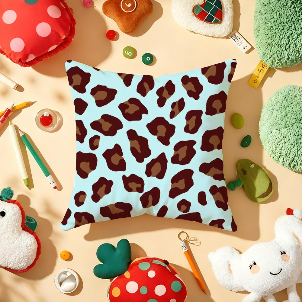 Classic leopard Print Pillow Case Plush Fabric Soft DoubleSided Printed Sofa Warm Winter Home Gift Cushion Cover