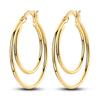 925 Silver Earrings Golden Round Circle Hoop Earrings For Woman Female Fashion Wedding Engagement Jewelry