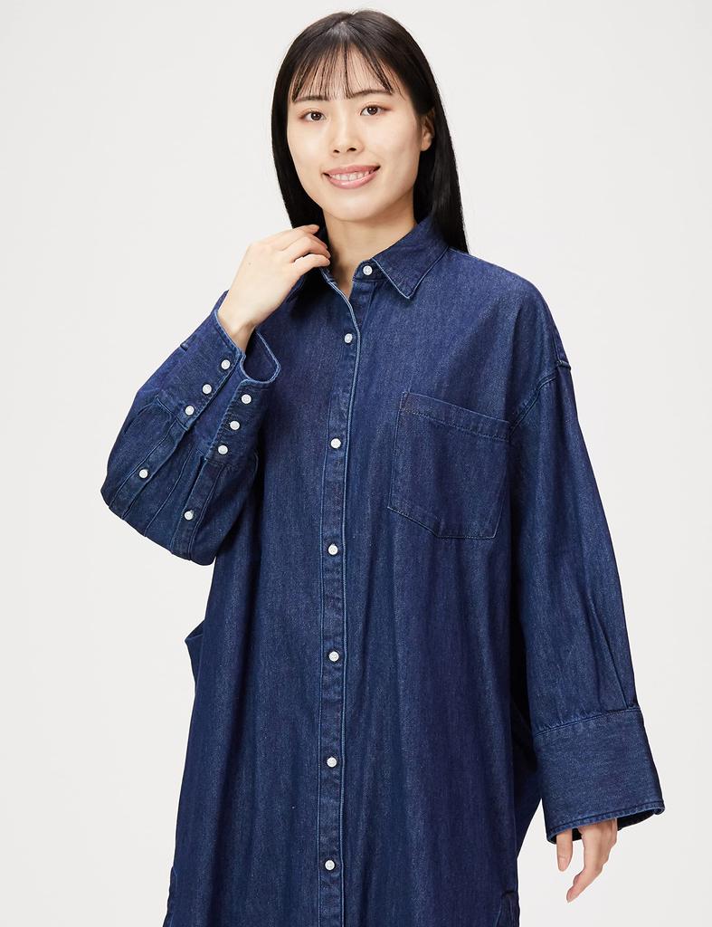 Snidel Cocoon Silhouette Design Shirt Dress SWFO224158 Women's BLU Free Size