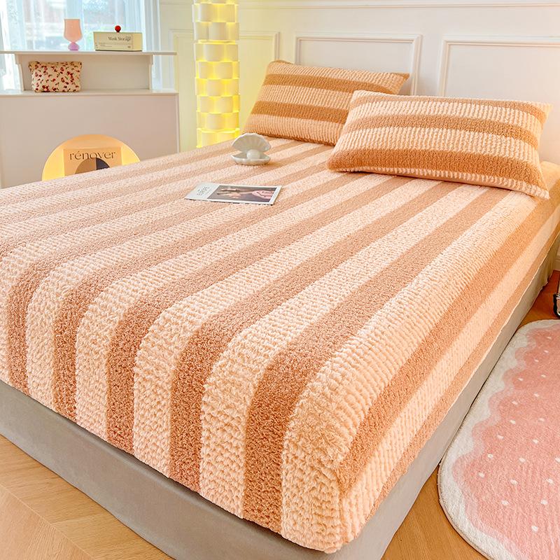 New Soft and Smooth Teddy Rabbit Wool Sheets, Comfortable Plush Mattress Protectors for Bathing and Leisure, Bedspreads