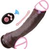 Super Long Realistic Dildo Black Vibrator Penis Telescopic Swing Heating Silicone Dildo Remote Control Dildo Vibrator For Wome