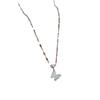 Light Luxury Minimalist Butterfly Stove Real Gold Necklace Female Collarbone Chain With Jewelry