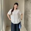 Fresh Large Size Sweet Splicing Lace Short-sleeved T-shirt 2026 Summer New Loose and Versatile Top 254883