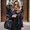 Female Spring Autumn PU Jacket Zipper Leather Fashion Short Thin Solid Cardigan Suit Tops