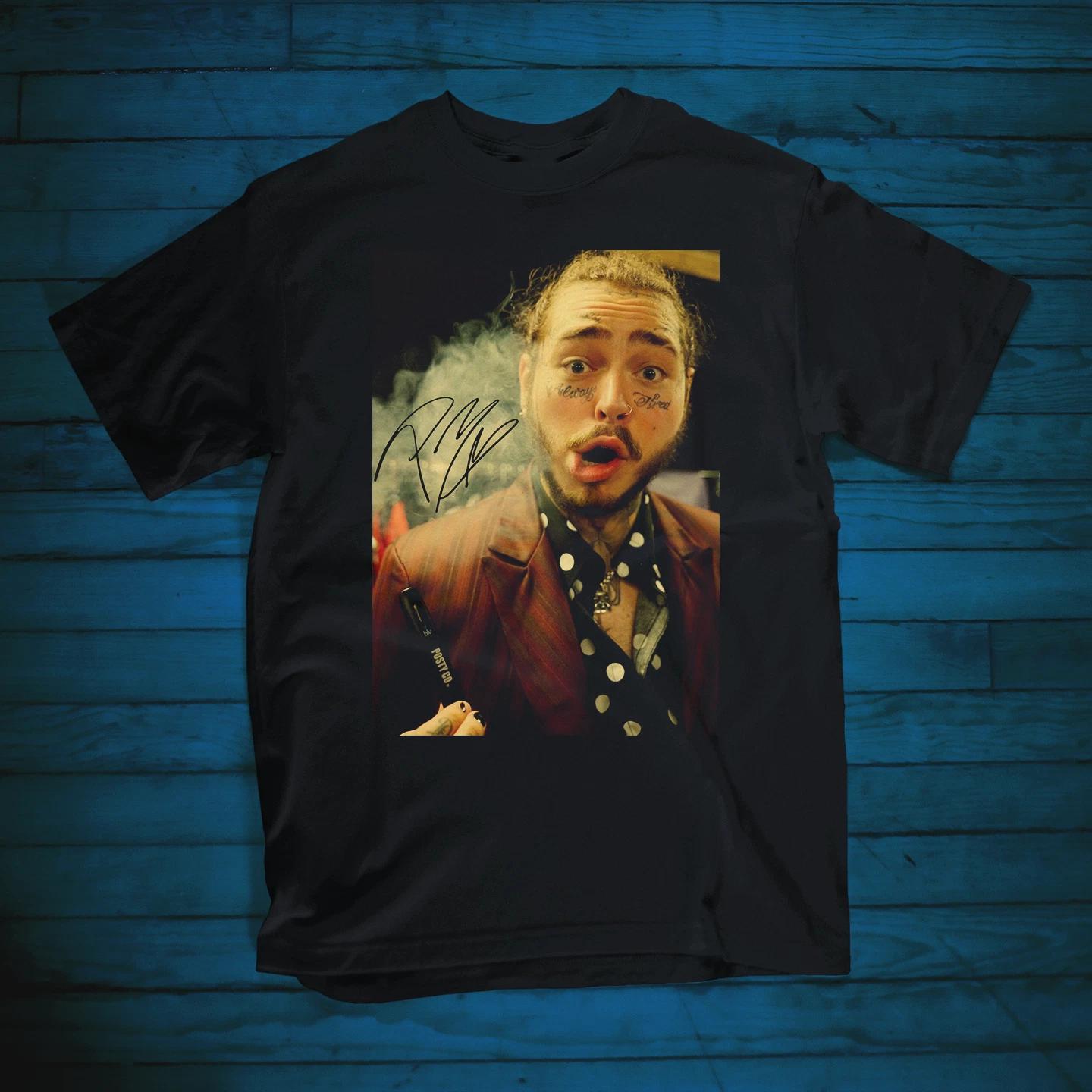 Post Malone Photo Special Signed Black Short Sleeve Unisex S-234XL T-Shirt M