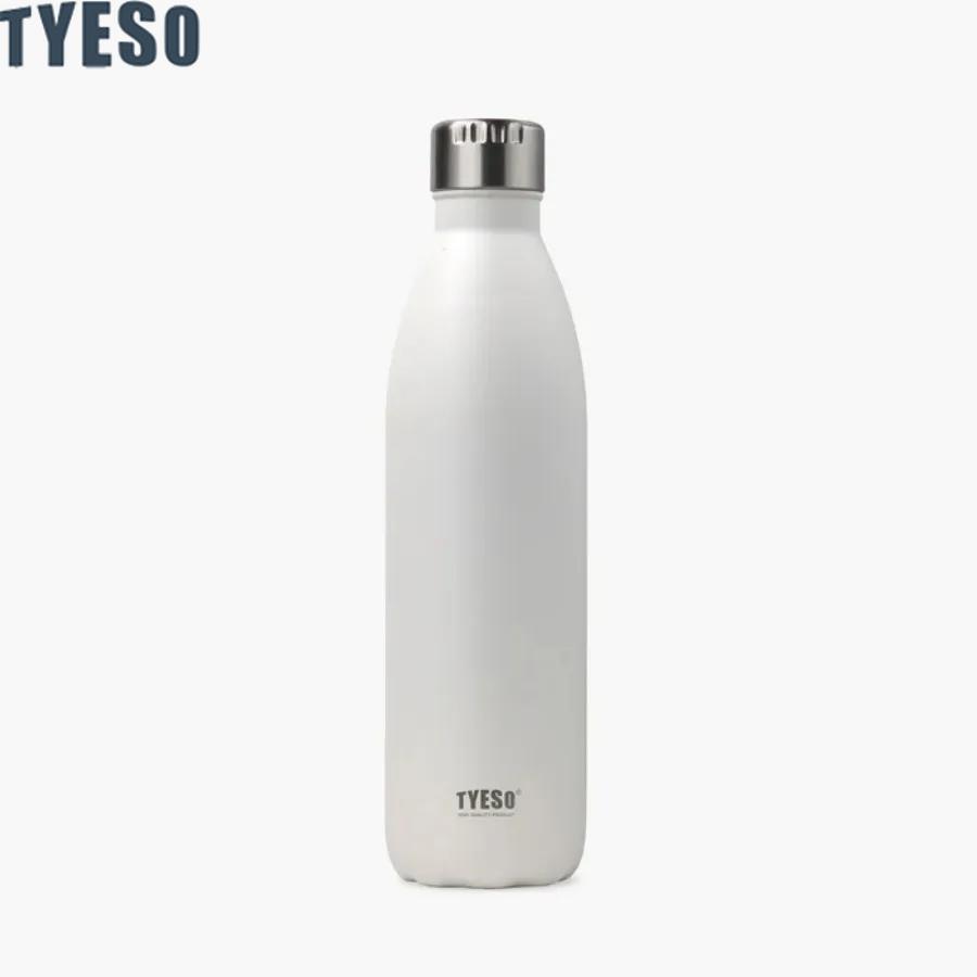 Tyeso 1000ml Stainless Steel Cola-Shaped Sports Water Bottle Vacuum Insulated Thermal Cup Portable Bike Bottle Travel Tumbler