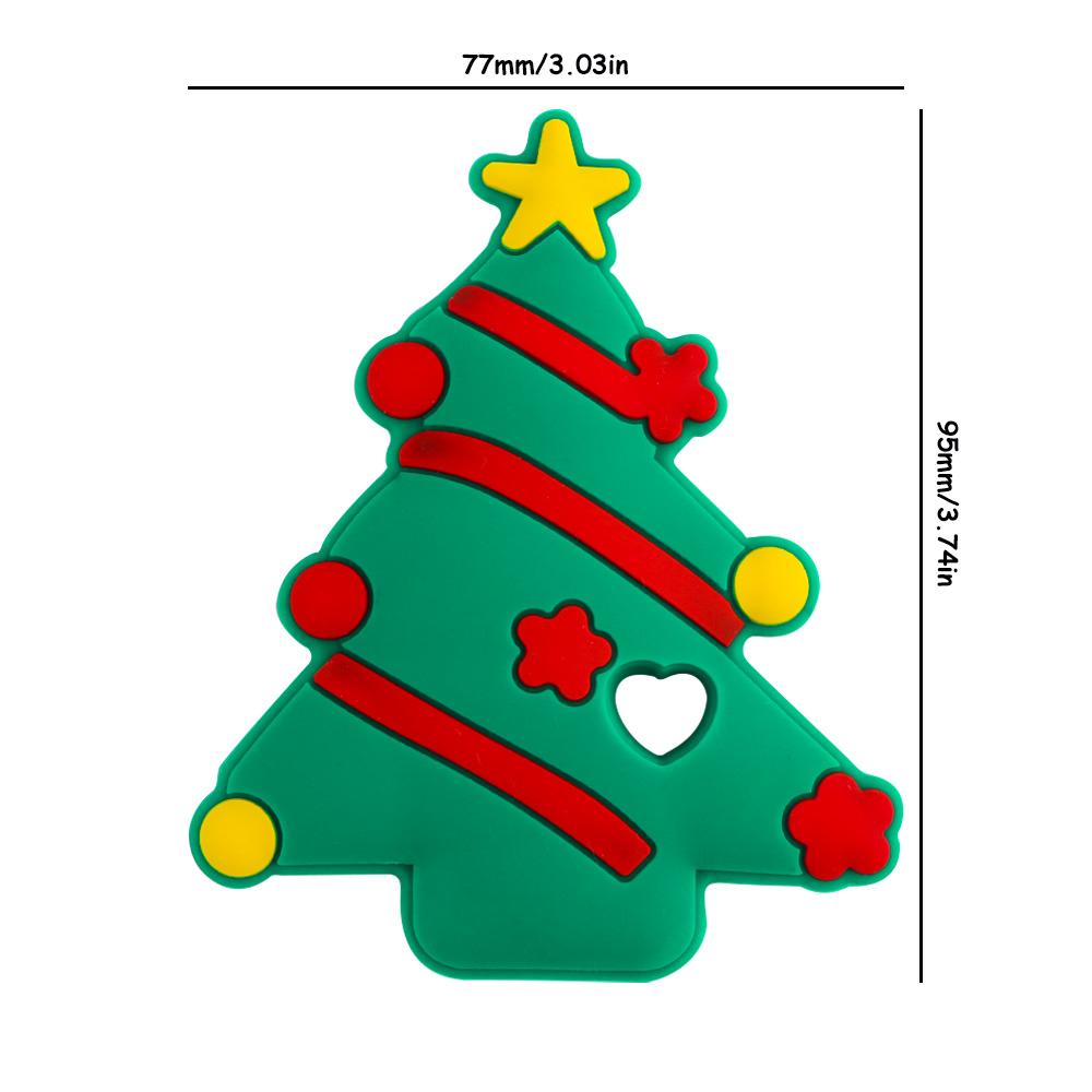 2/5pcs Christmas Series Silicone Beads Santa Reindeer Cookies Snowman DIY Pacifier Chain Jewelry Making Bulk DIY Crafts