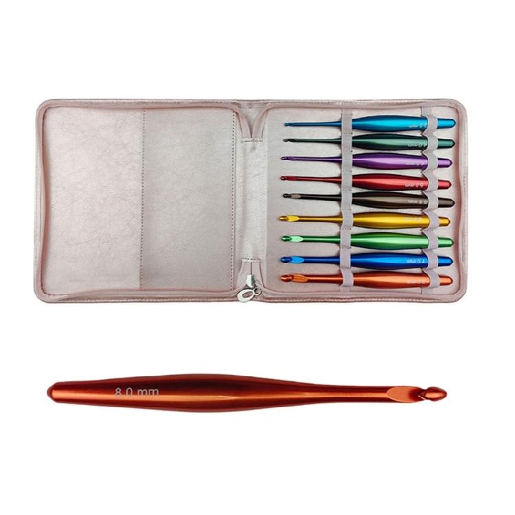 9 Pieces Crochet Needle Crochet Hook Set with Case 3.5mm-8.0mm Knitting Needle Crochet Accessories for Handicrafts