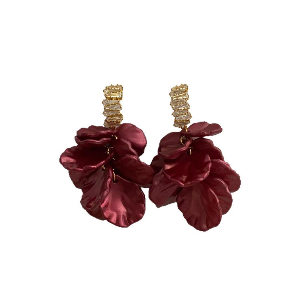 Tassel Shell Vintage Petal Flower Earrings Stud Earrings 20 French Temperament Premium Earrings Vacation