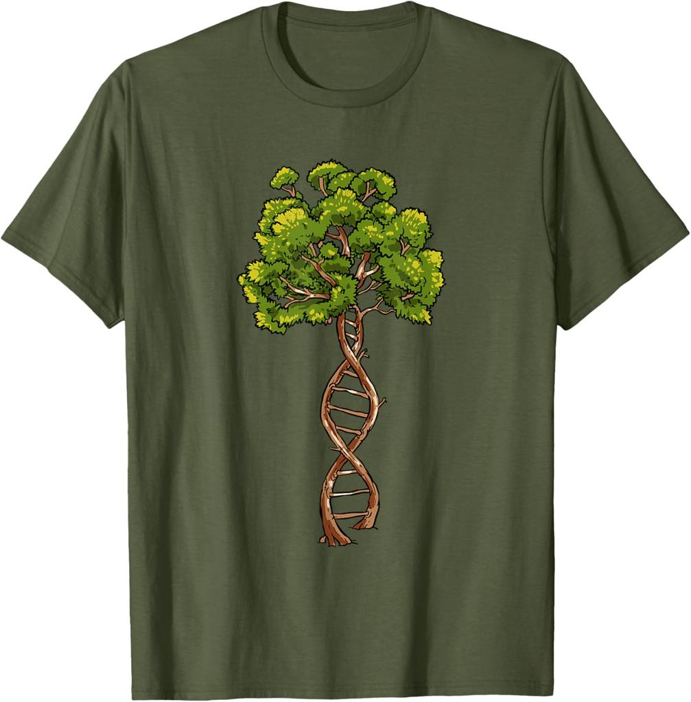 DNA Baum des Lebens Wissenschaft Genetik Biologie Liebhaber Grafik T-Shirt Kurzarm Lässig Rundhals T-Shirt