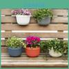 Creative Semicircular Resin Imitation Rattan Wall Hanging Flower Pot For Garden Decor