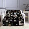 Coperta stampata retrò della band Tokio Hotel, coperta calda in flanella morbida e confortevole, biancheria da letto per casa, viaggio, regalo di compleanno