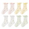 1 Pair Baby Cotton Mesh Ruffle Socks Thin Summer Crew Socks for Newborns Girls Breathable Seamless Soft Kids Socks for Infant & Toddler