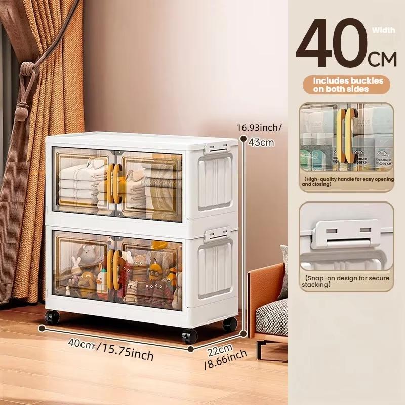 Double-door Living Room Storage Cabinet Folding Floor-standing Storage Box No Installation Required Simple Storage Cabinet