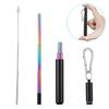 Stainless Steel Telescopic Drinking Straw, Portable Straw for Travel, Reusable Collapsible Metal Drinking Straw with Brush