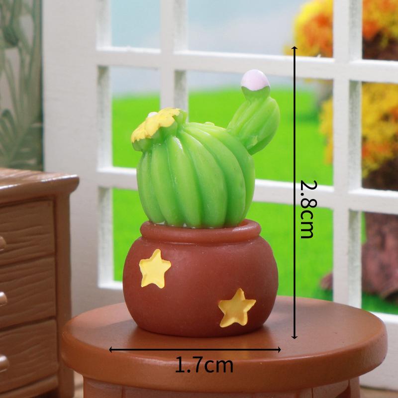 

1:12 кукольных домиков, имитация кактуса в горшке, модель кукольного домика, мини-украшение для дома, кукольный домик, микро-сад, ландшафтный орнамент 2.8*1.7cm