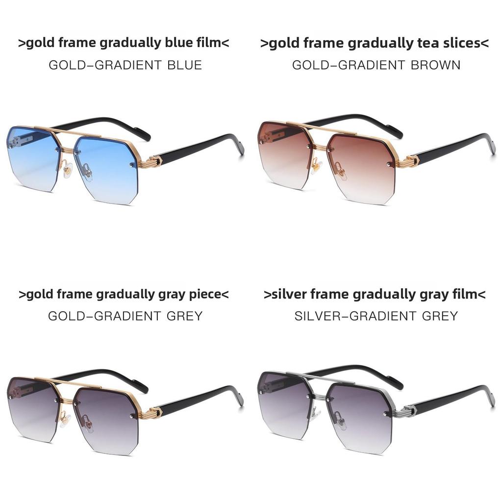 Metal Double Beam Mens Driving Sunglasses With Uv400 Protection For Fashion Travel Summer