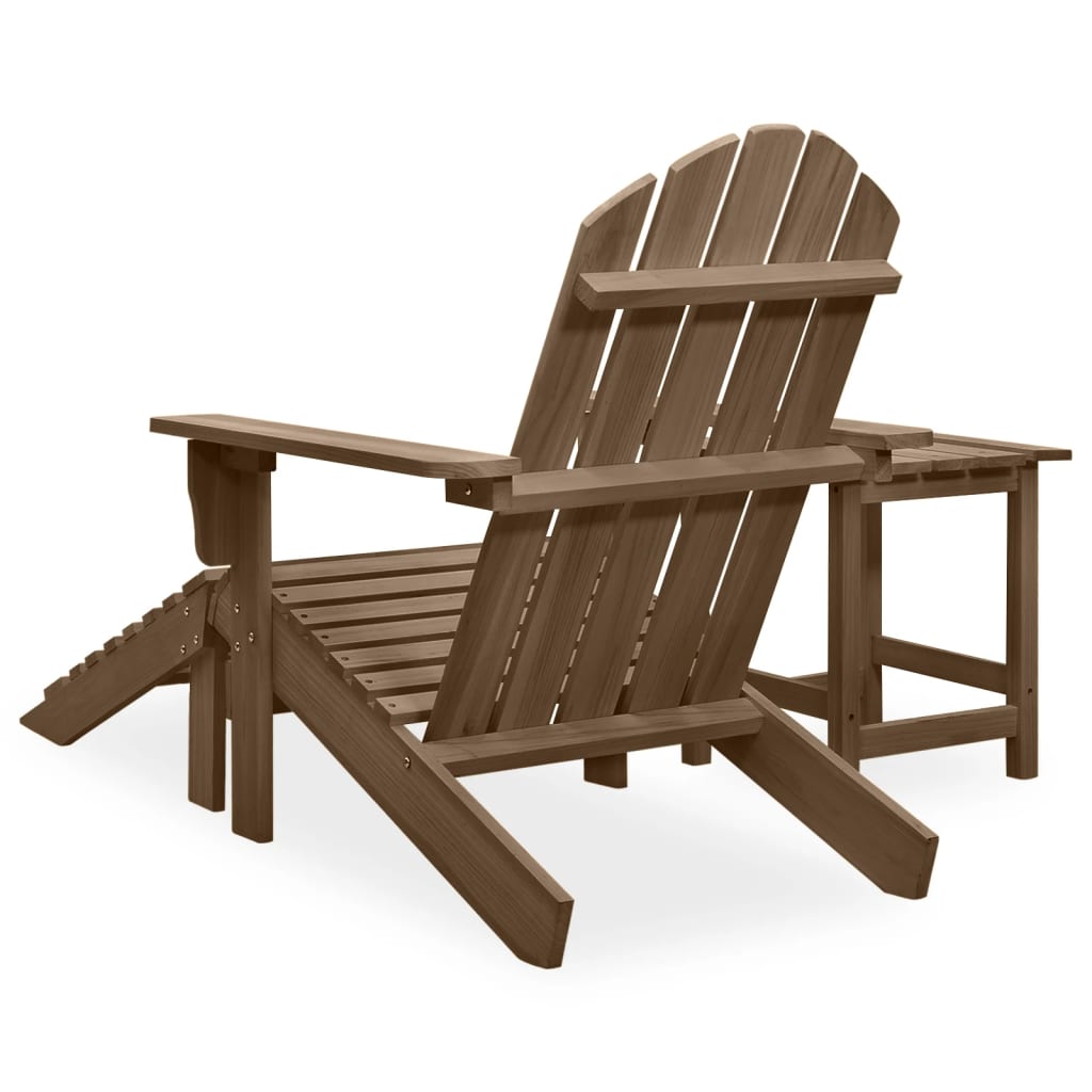 Vidaxl Adirondack Garden Chair with Footrest and Table, Fir