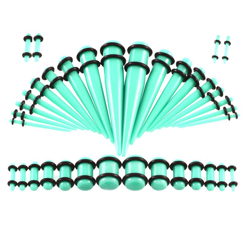 36Pcs Acrylic Ear Gauge Stretching Kit Tapers Flesh Tunnels Plug Body Piercing