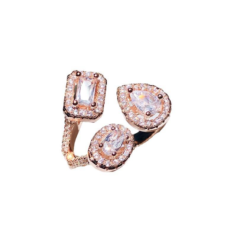 Creative Design Geometric Zircon Ring