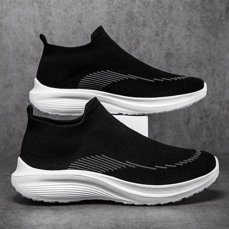 2025 spring fly-woven mesh shoes large size men's shoes casual shoes mesh shoes elastic couple mesh sneakers