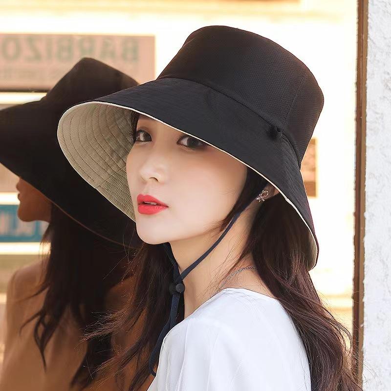Double-sided Large Brim Fisherman Hat Women's Sun Hat Easiest for Match Sun Hat Uv Protection Basin Hat Fashioneasiest for Match