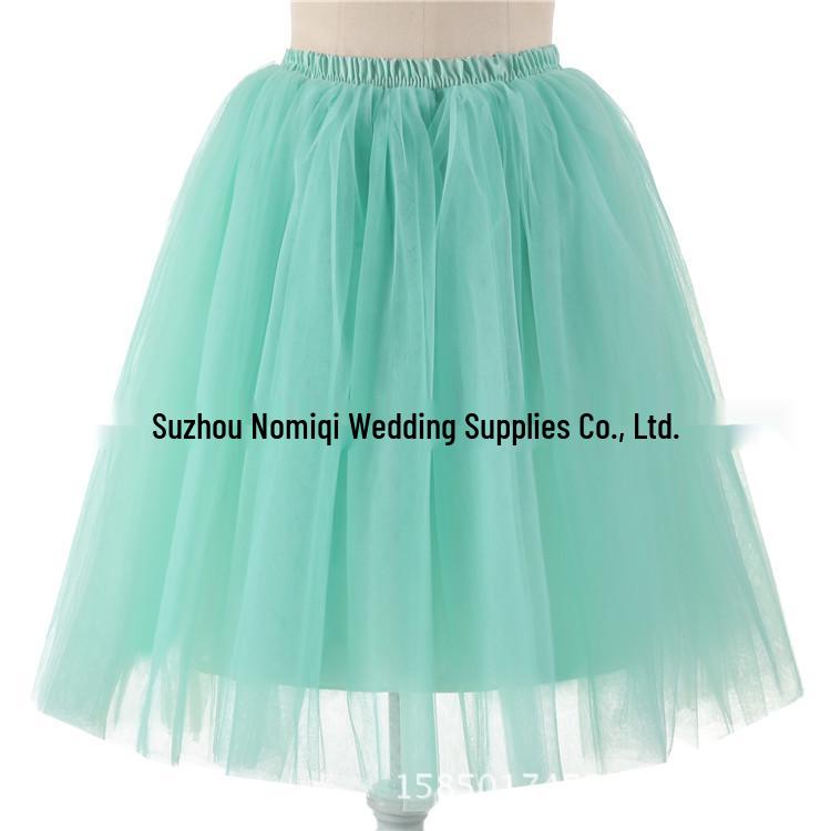 Elegant Five-Layer Tulle Half-Length Puffy Skirt - 65cm Long