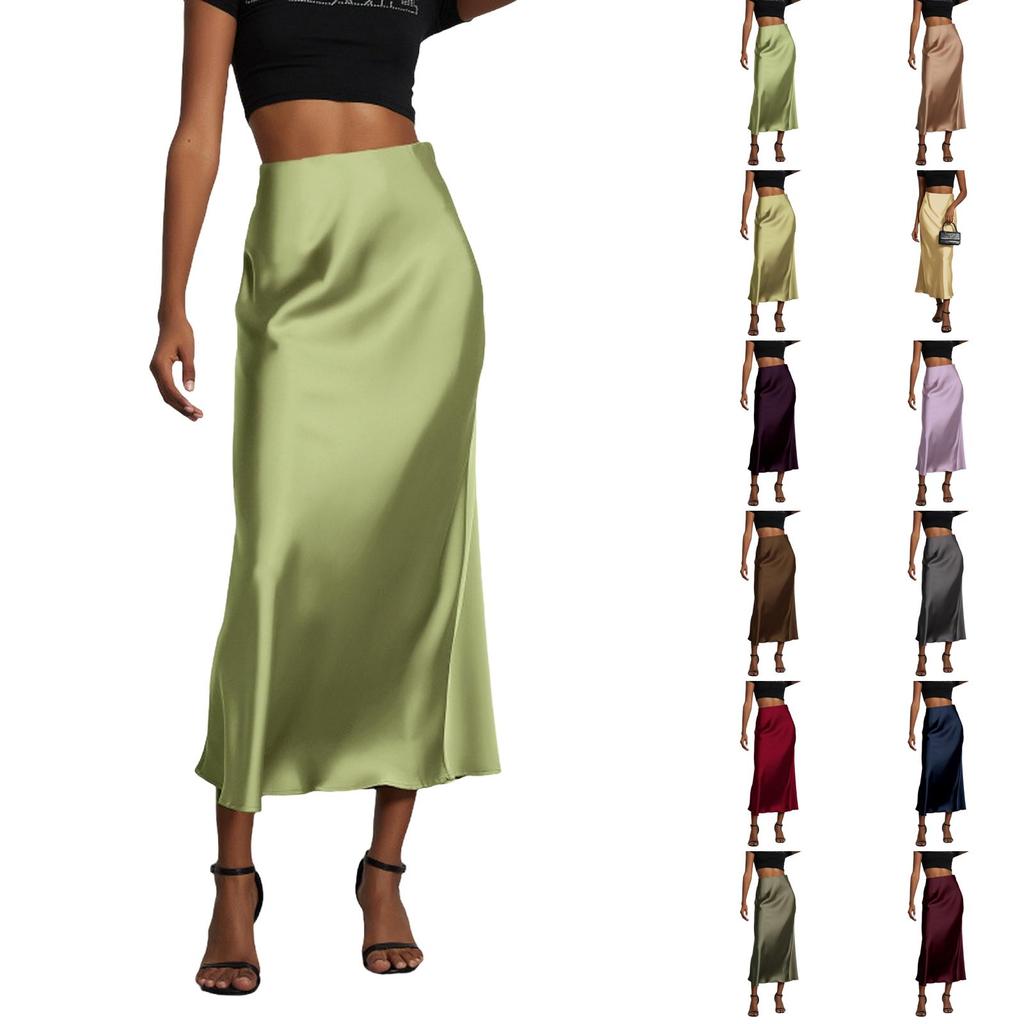 Elegante Gonna Midi da Donna con Drappeggio Fluido, Vestibilità Valorizzante per l'Uso Quotidiano