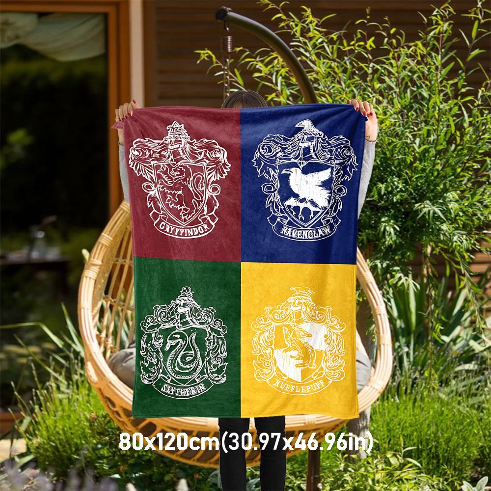 1 szt. Gryffindor Ravenclaw Slytherin Hufflepuff Zewnętrzny Flanelowy Koc Piknikowy Na Wszystkie Pory Roku Miękkie Ciepło, Wystrój Domu 1031226