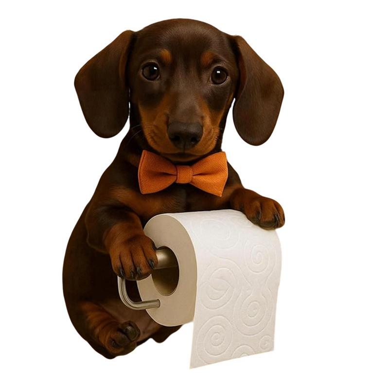 Cute Dog Shaped Paper Towel Holder Toilet Paper Holder Resin Decorative Pendant