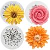 Flower Silicone Molds Sunflower Rose Chrysanthemum Flower Fondant Mold Cake Decorating Tools Cupcake Topper Candy Resin Clay Chocolate Gumpaste Mold