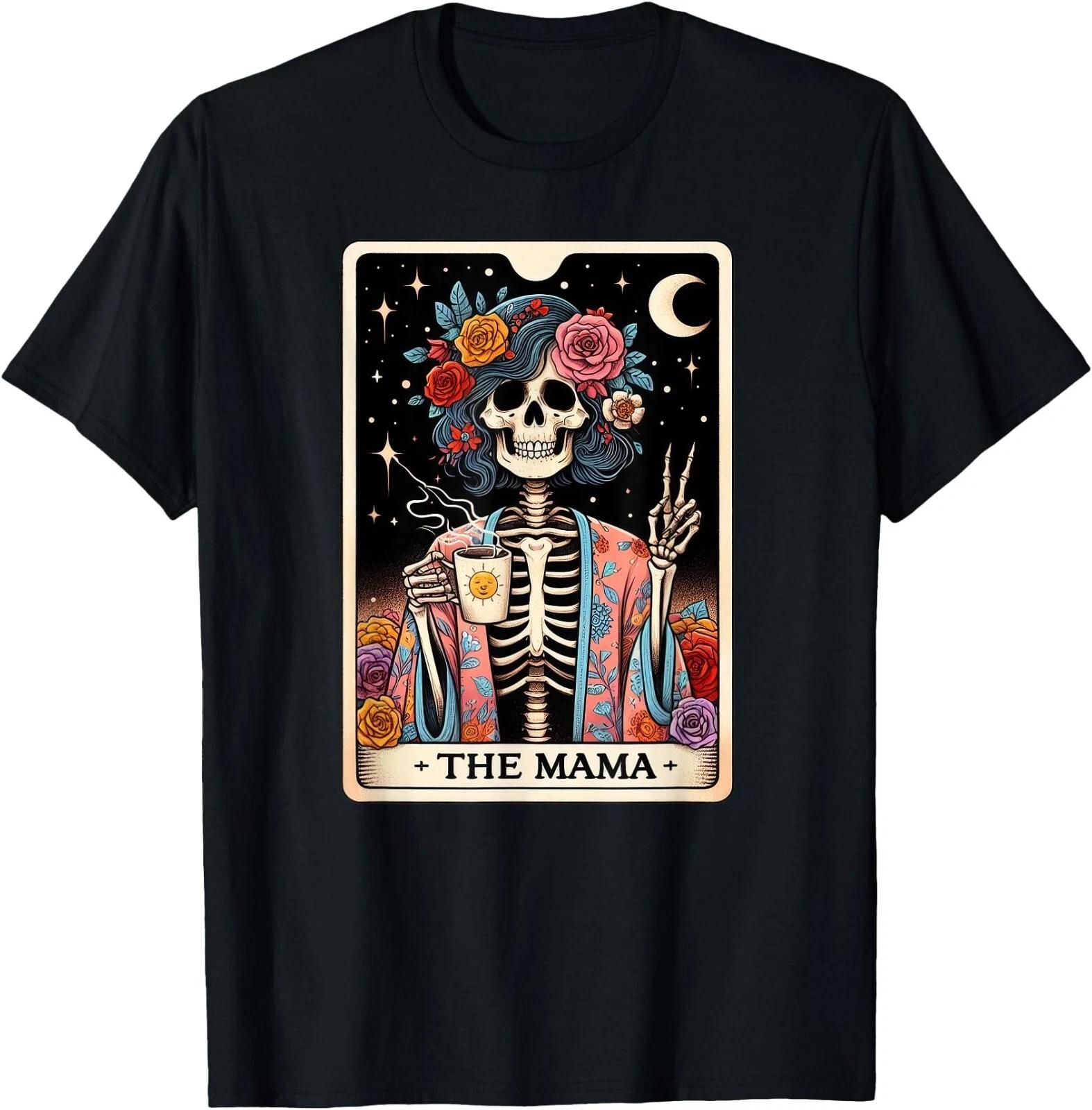 Cool Moms Day Mama Skeleton, Tarot Card Skeleton Graphic T-Shirt ,Unisex Tee XXXL