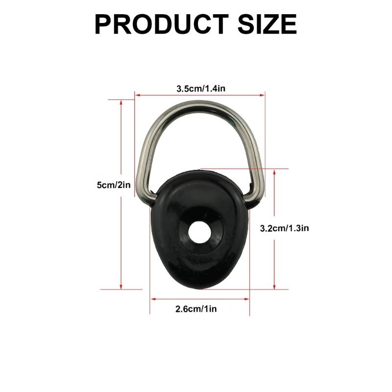 10Pcs Kayak Fishing Riggings D Rings With Screws Elastics Rope Pull Buckles Fishing Boats Hardware Kayak Accessories