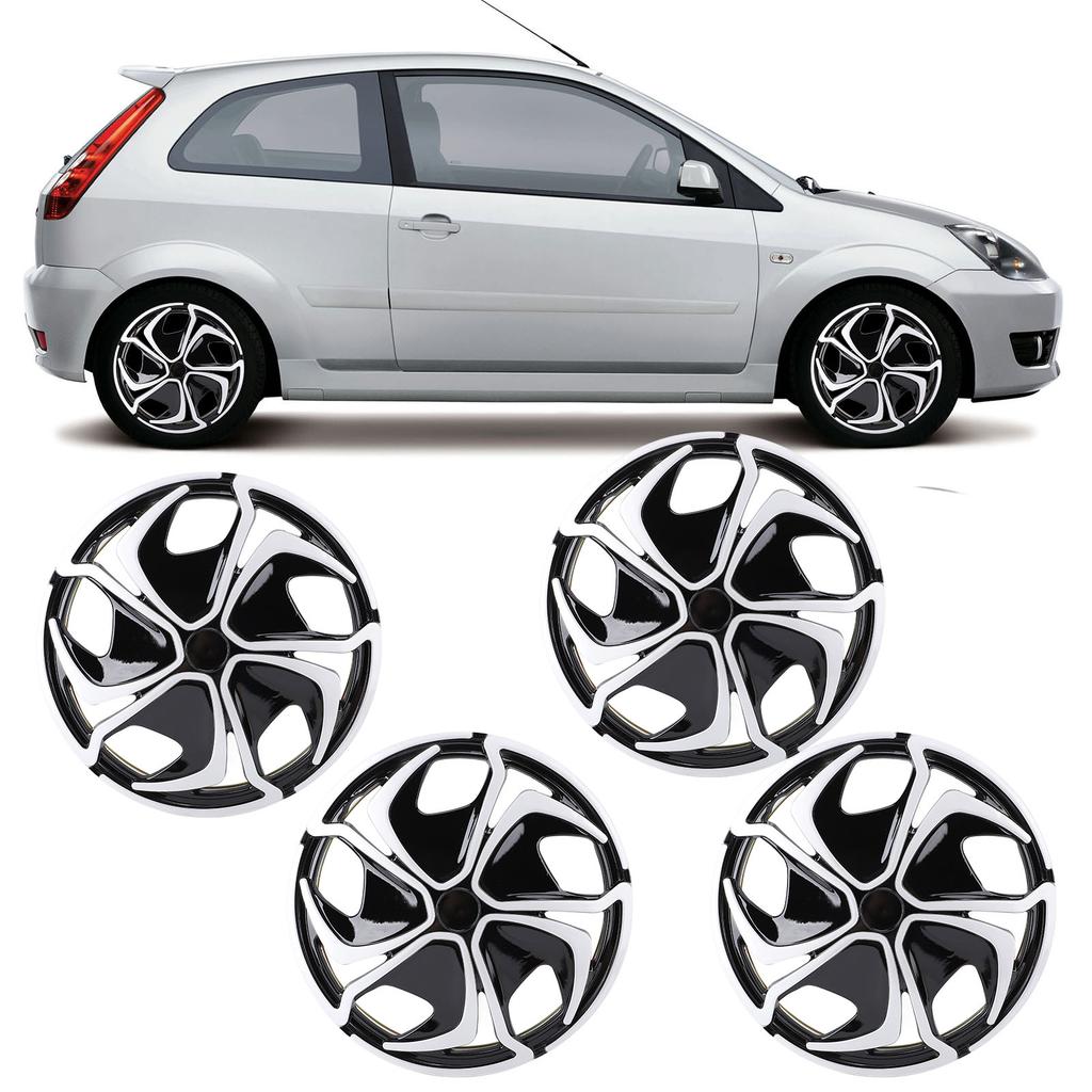 4 Pièces Cache-moyeux 14 Pouces Protection Complète Clipser Universel Protection Jante pour la Plupart des Voitures Camions SUV